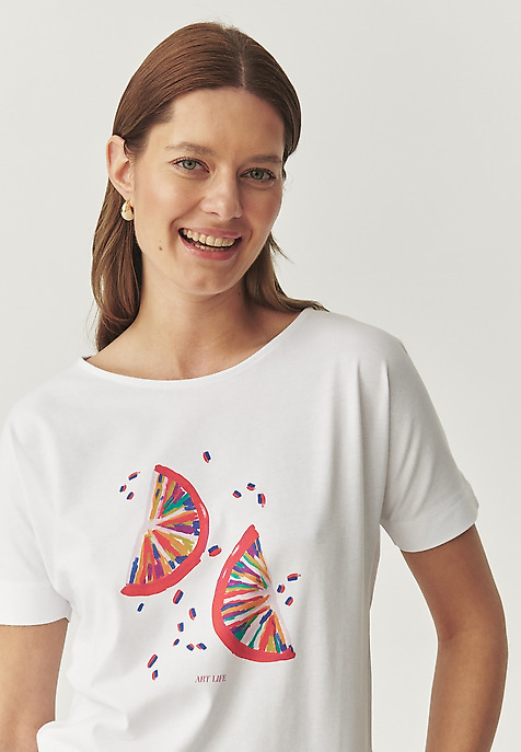 TRICOU DIN BUMBAC - LALI 1 ALB 2