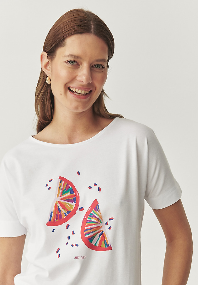 COTTON T-SHIRT - LALI 1 COTTON T-SHIRT - LALI 1 BIAŁY 1