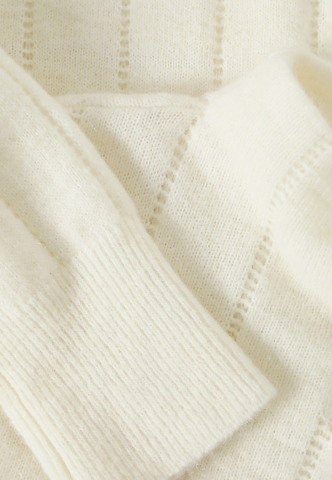 OVERSIZOWY SWETER DAMSKI Z GOLFEM — PEARL ECRU 2