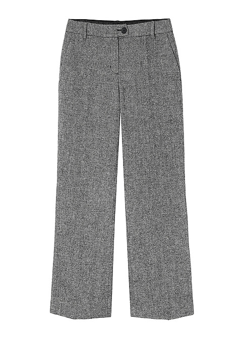 TKANINOWE SPODNIE DAMSKIE Z KANTEM I SZEROKĄ NOGAWKĄ — RELAKINA MULTIKOLOR 2