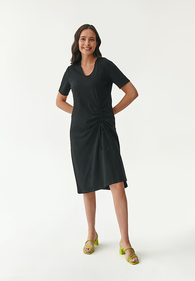 LADIES' DRAPED DRESS RIRI LADIES' DRAPED DRESS RIRI CZARNY 1