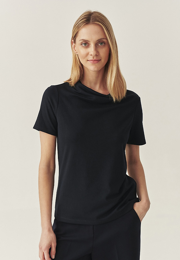 CLASSIC BLOUSE WITH MODAL - LUCA CLASSIC BLOUSE WITH MODAL - LUCA NAVY BLUE 2