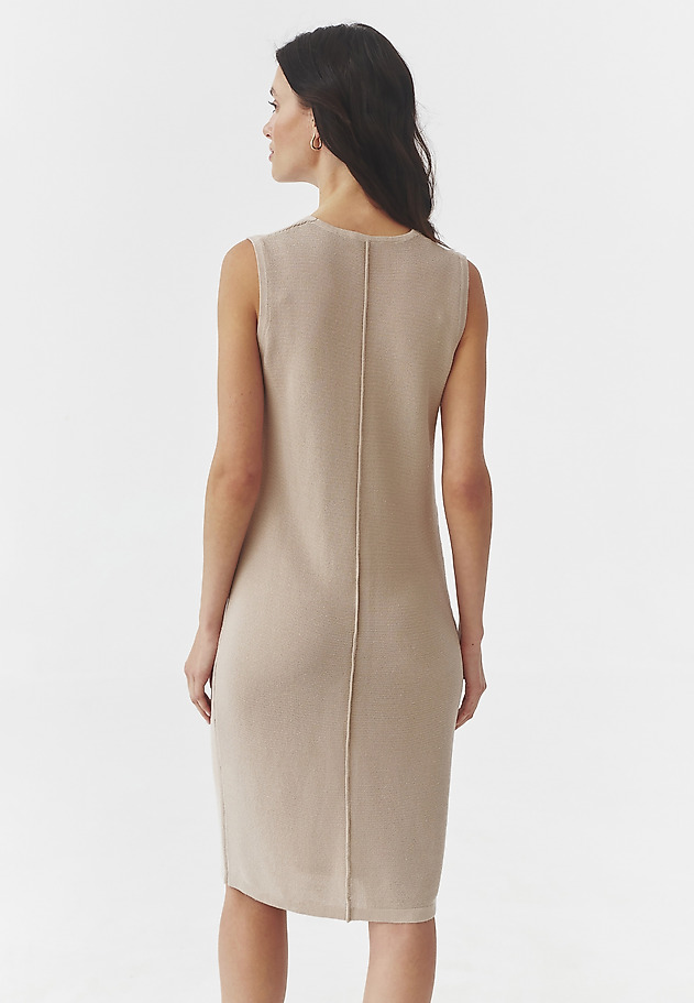 LADIES’ DRESS WITH V-SHAPED NECKLINE - AUDREY LADIES’ DRESS WITH V-SHAPED NECKLINE - AUDREY BEŻOWY 4
