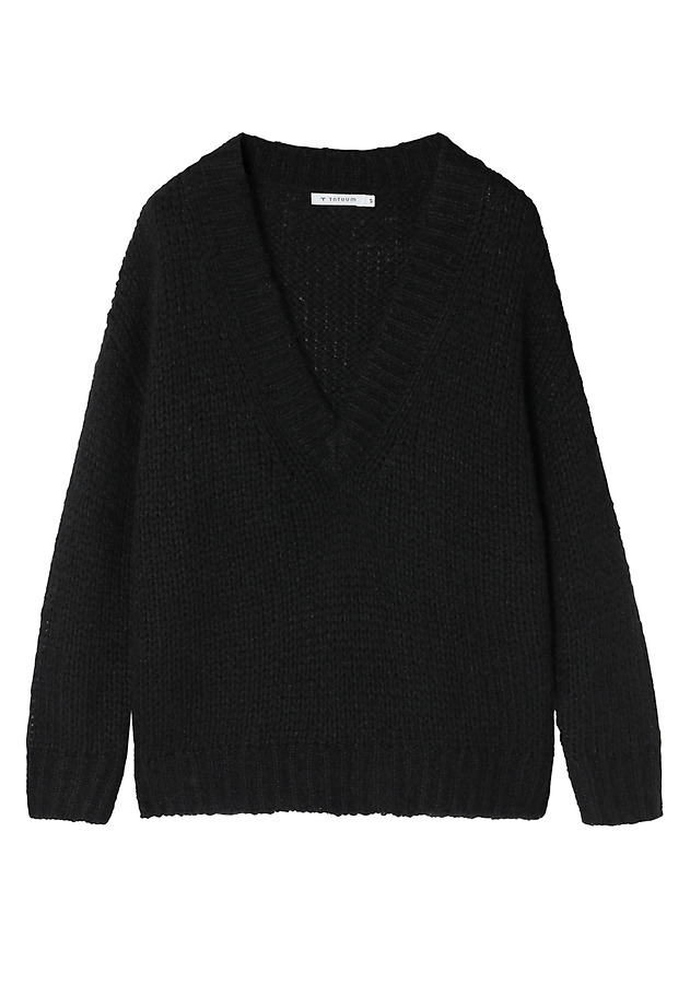 OVERSIZOWY SWETER Z WEŁNĄ I MOHERERM — DAHLIA OVERSIZOWY SWETER Z WEŁNĄ I MOHERERM — DAHLIA CZARNY 11
