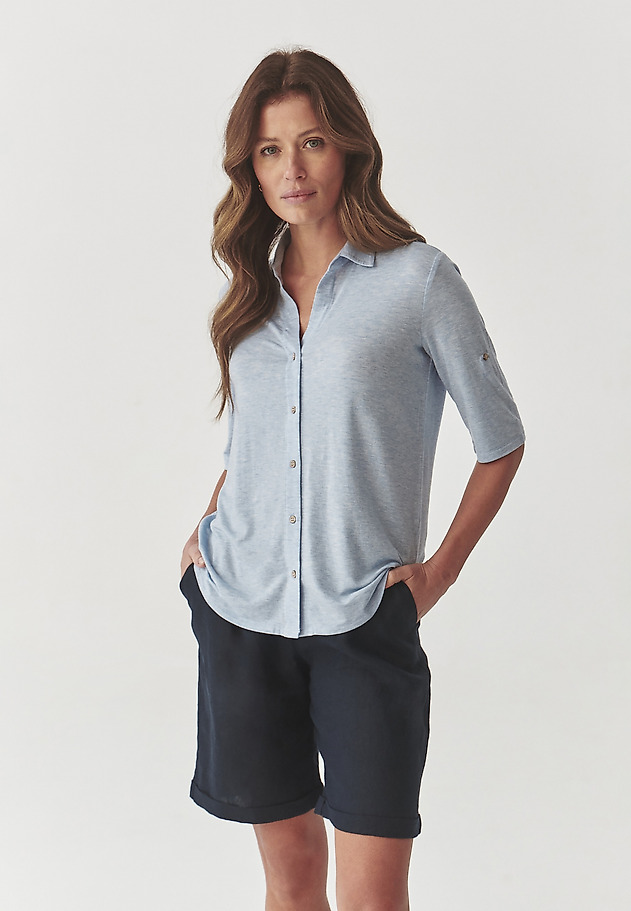 LADIES’ SHIRT WITH ROLLED-UP SLEEVES - TETI 1 LADIES’ SHIRT WITH ROLLED-UP SLEEVES - TETI 1 NIEBIESKI 1