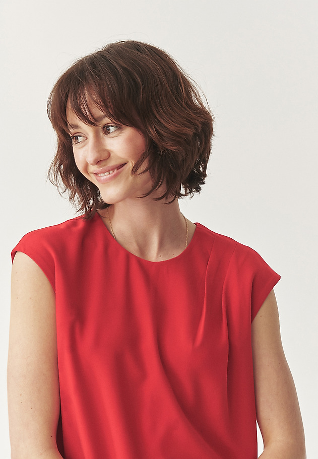 RED DRESS WITH A LOOSE FIT — ZIMONA RED DRESS WITH A LOOSE FIT — ZIMONA CZERWONY 4