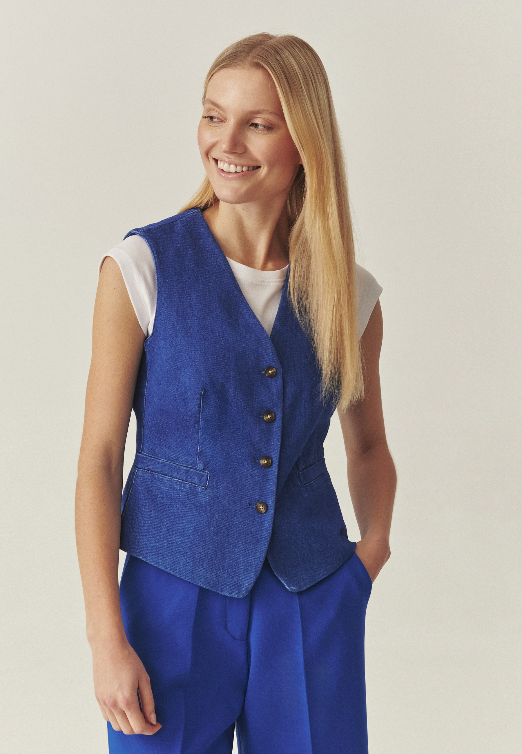 VESTĂ DIN DENIM — RONITA ALBASTRU 2