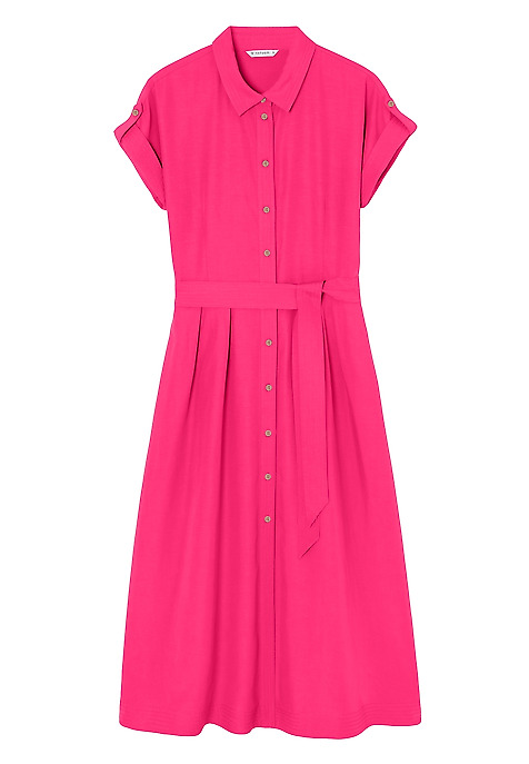 LYOCELL SHIRT DRESS - NICOLETTA PINK 2