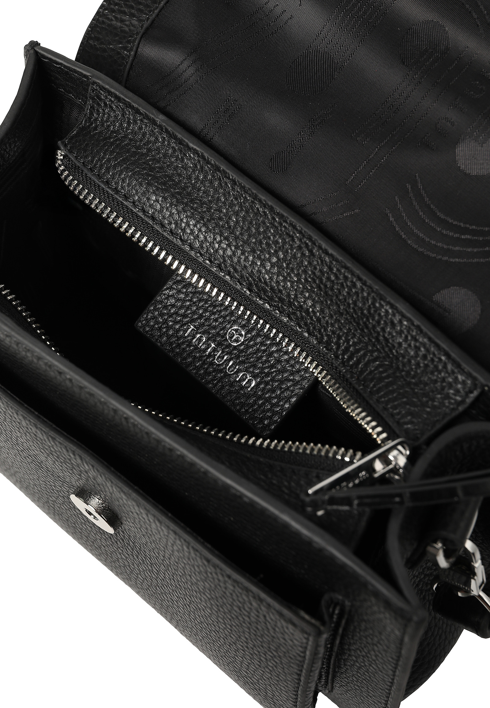 LEATHER MESSENGER BAG WITH EMBOSSING - SAVANNA LEATHER MESSENGER BAG WITH EMBOSSING - SAVANNA BLACK 115412