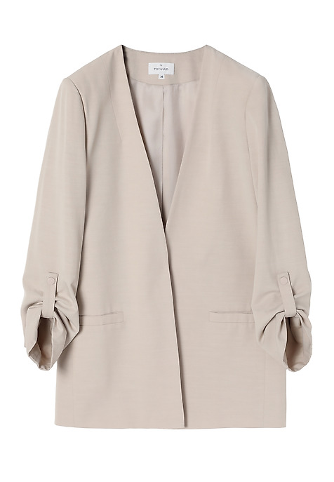 LADIES’ BLAZER WITH ROLLED-UP SLEEVES - LEMARIA BEIGE 2