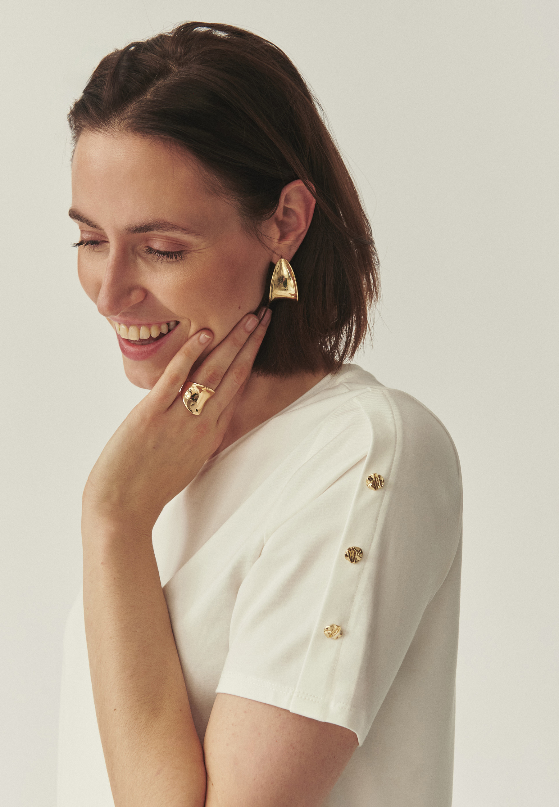 DZIANINOWA BLUZKA Z MODALEM - VIRI ECRU 2