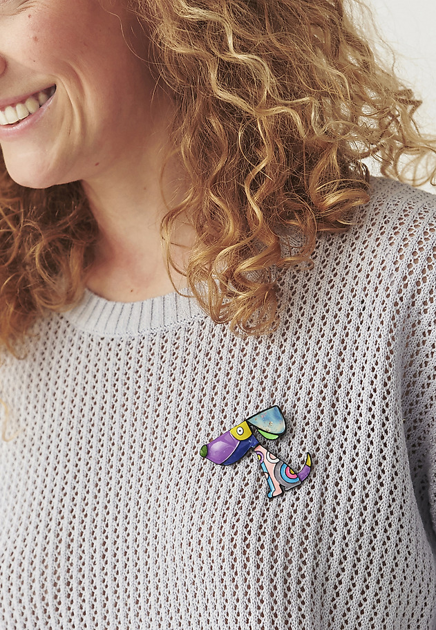 DECORATIVE BROOCH WITH ANIMAL MOTIF - LUCKY DECORATIVE BROOCH WITH ANIMAL MOTIF - LUCKY MULTIKOLOR 2