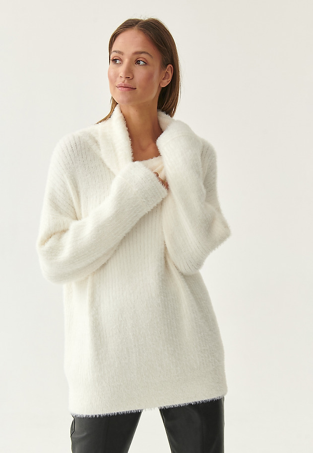 SWETER DAMSKI Z GOLFEM SAWANA SWETER DAMSKI Z GOLFEM SAWANA ECRU 1