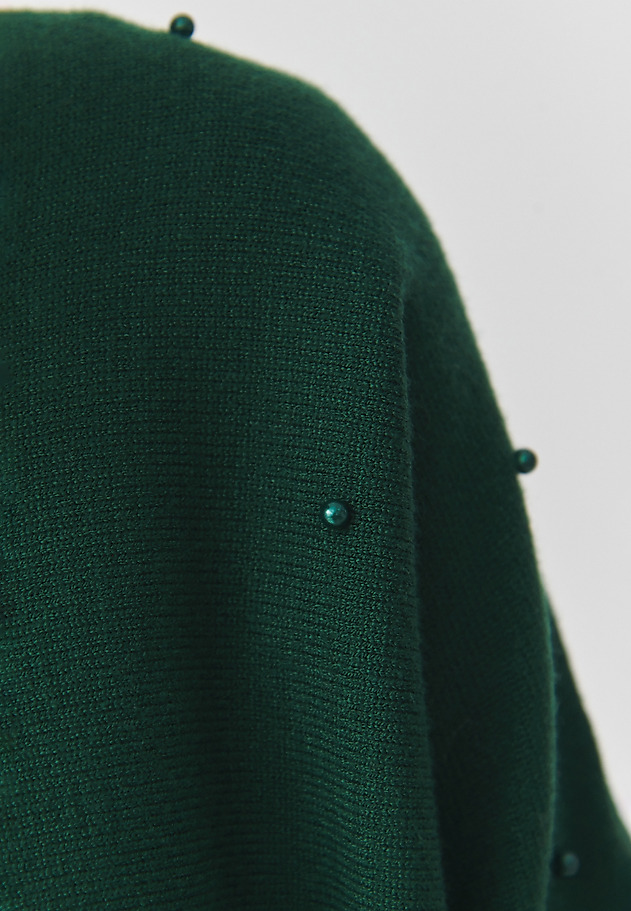 LADIES' JUMPER WITH DECORATIVE BALLS — PERLO LADIES' JUMPER WITH DECORATIVE BALLS — PERLO ZIELONY 5