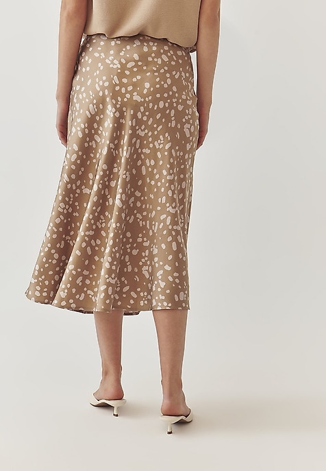 LADIES’ MIDI SATIN SKIRT - SATINI 1 MULTICOLOR 2