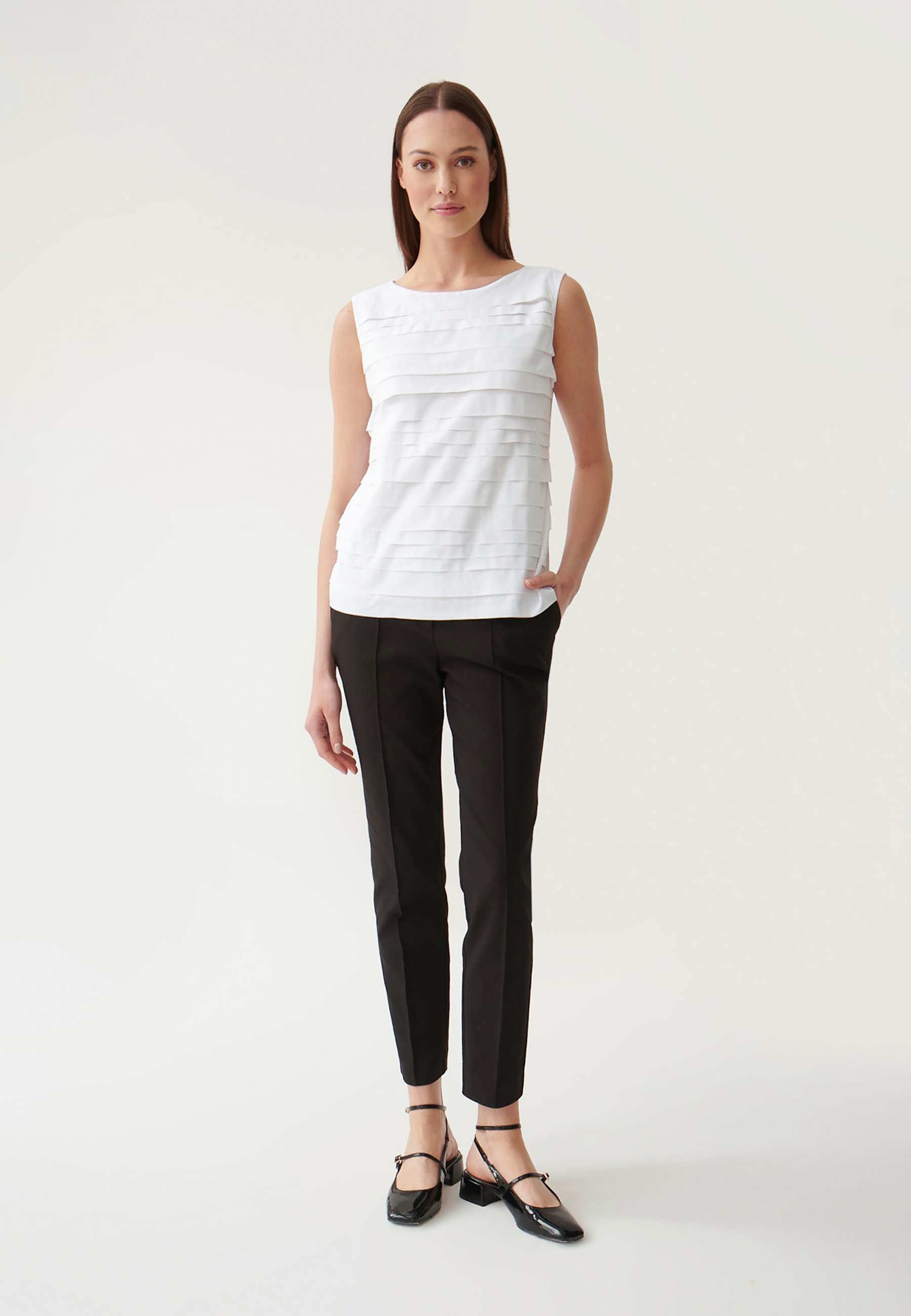 BLUZKA DAMSKA BAWEŁNIANA LOKA BIAŁY 2