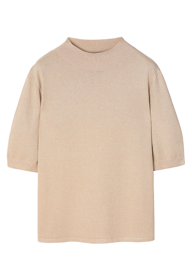 CLASSIC JUMPER WITH METALLIC FIBRE - LULU CLASSIC JUMPER WITH METALLIC FIBRE - LULU BEIGE 7