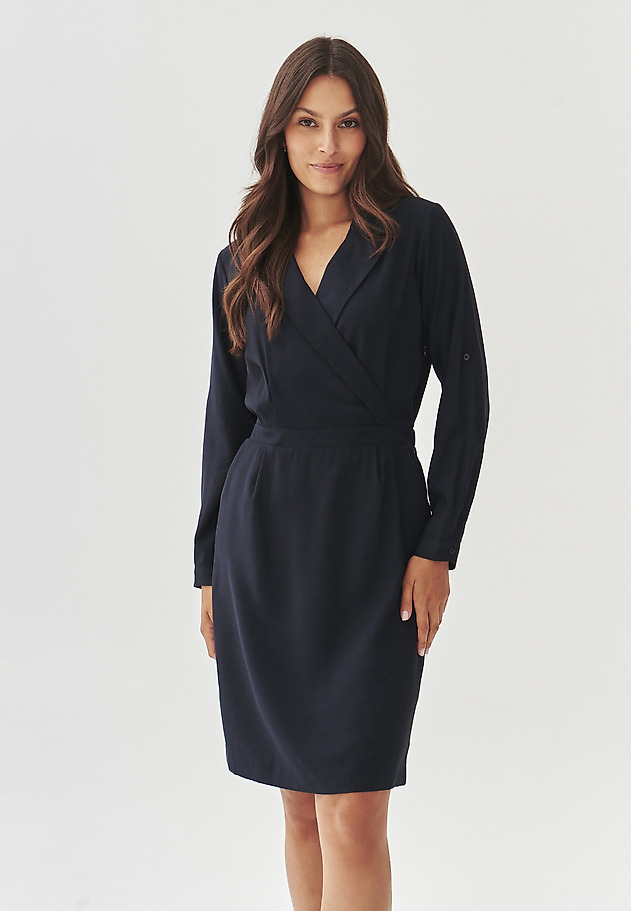 FABRIC PENCIL DRESS - TIZANA FABRIC PENCIL DRESS - TIZANA GRANATOWY 1