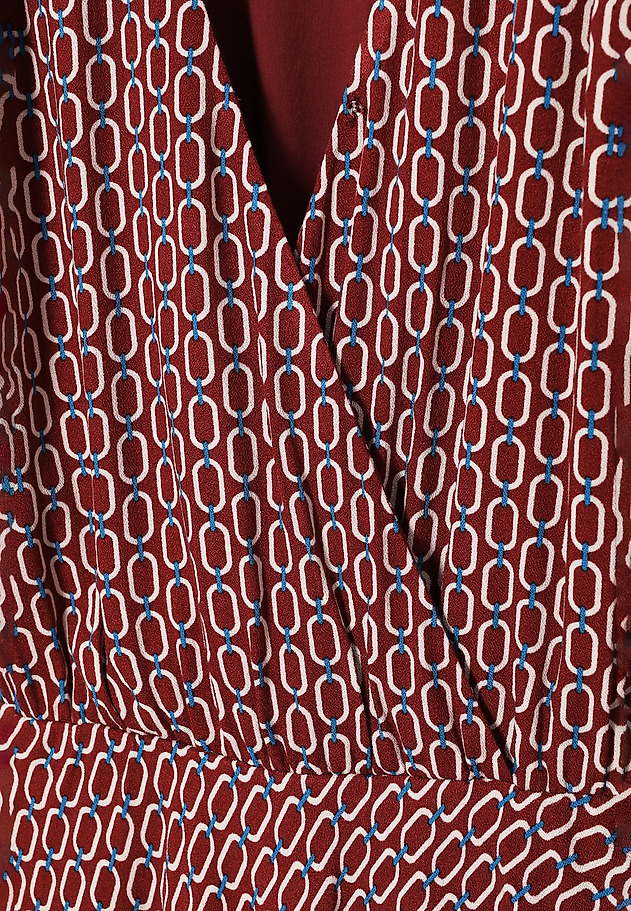 FABRIC MIDI DRESS WITH ENVELOPE NECKLINE AND DESIGNER PATTERN — DEBERA FABRIC MIDI DRESS WITH ENVELOPE NECKLINE AND DESIGNER PATTERN — DEBERA MULTIKOLOR 9
