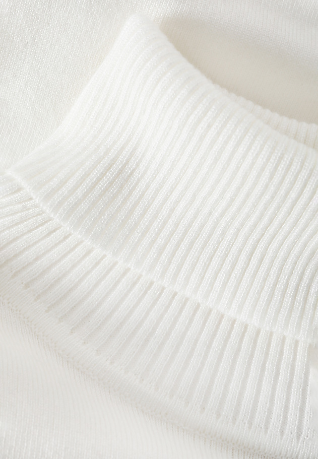 KLASYCZNY DAMSKI SWETER Z GOLFEM - NEKOKI KLASYCZNY DAMSKI SWETER Z GOLFEM - NEKOKI ECRU 8
