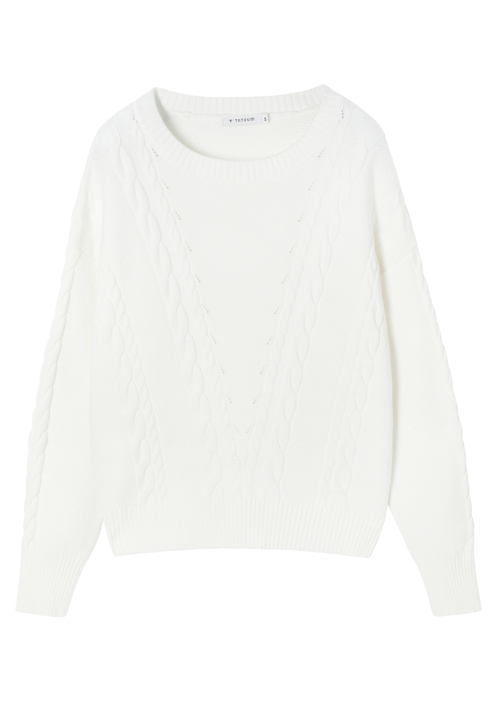 STRUKTURALNY SWETER Z GRUBEJ PRZĘDZY - EVERELY STRUKTURALNY SWETER Z GRUBEJ PRZĘDZY - EVERELY ECRU 113312
