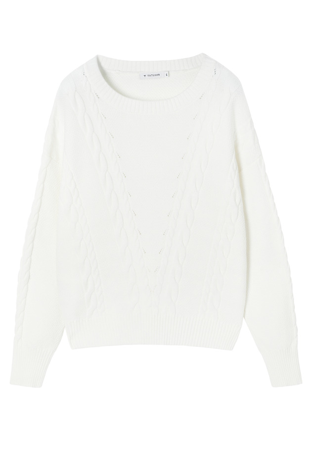STRUCTURED JUMPER IN THICK YARN - EVERELY STRUCTURED JUMPER IN THICK YARN - EVERELY ECRU 6