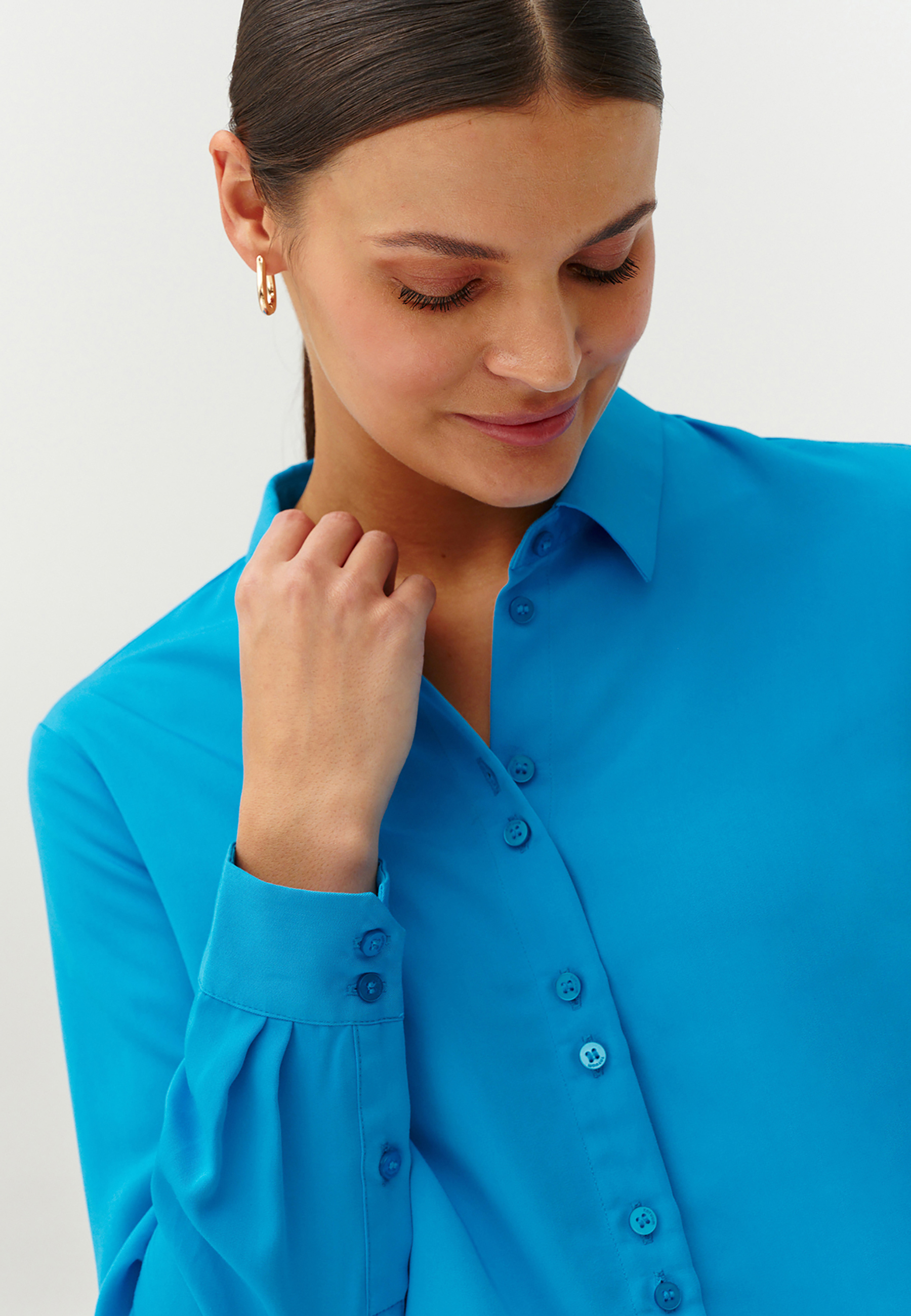 TKANINOWA KOSZULA DAMSKA Z MIESZANKI WISKOZOWEJ - ENMO