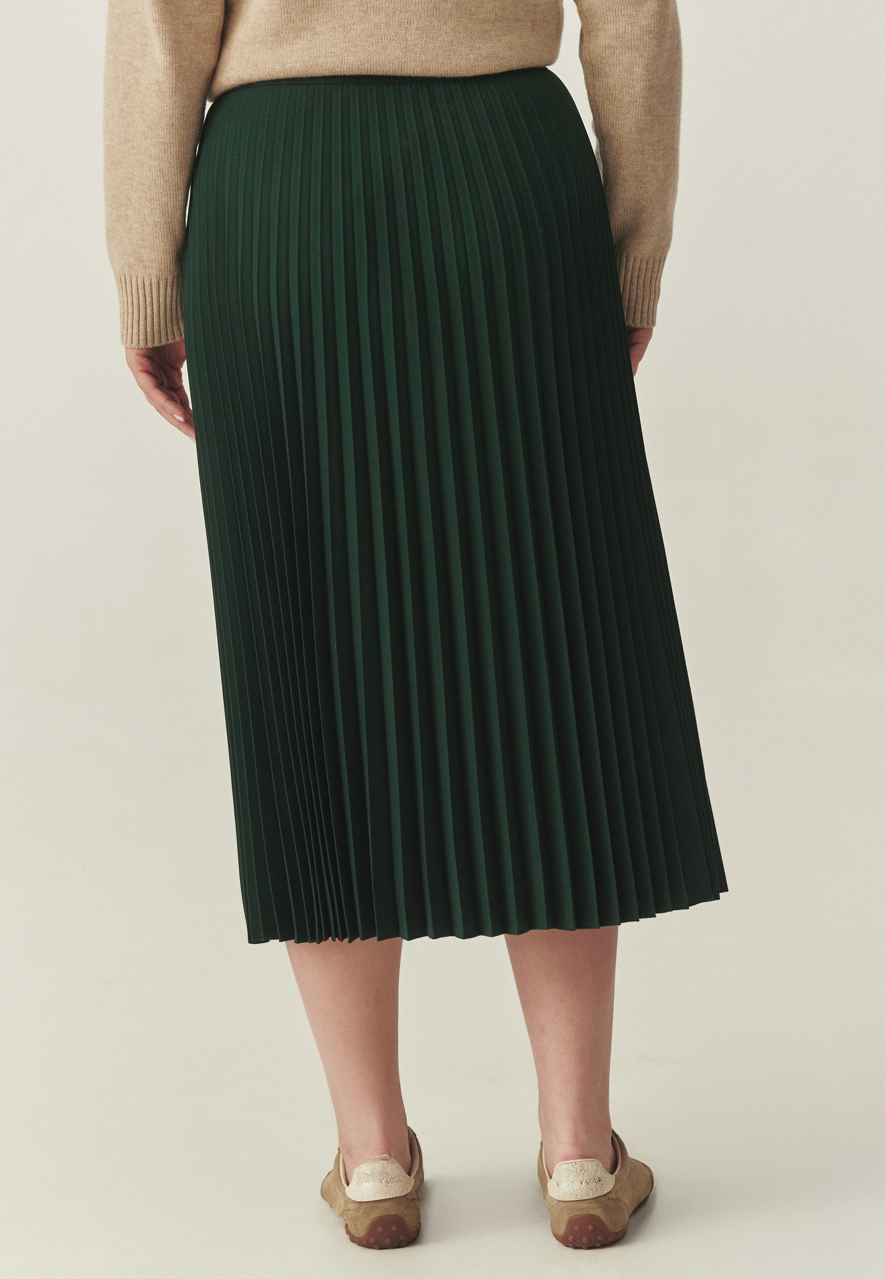 PLISOWANA SPÓDNICA Z TKANINY — MIRAMA 4 ZIELONY 2