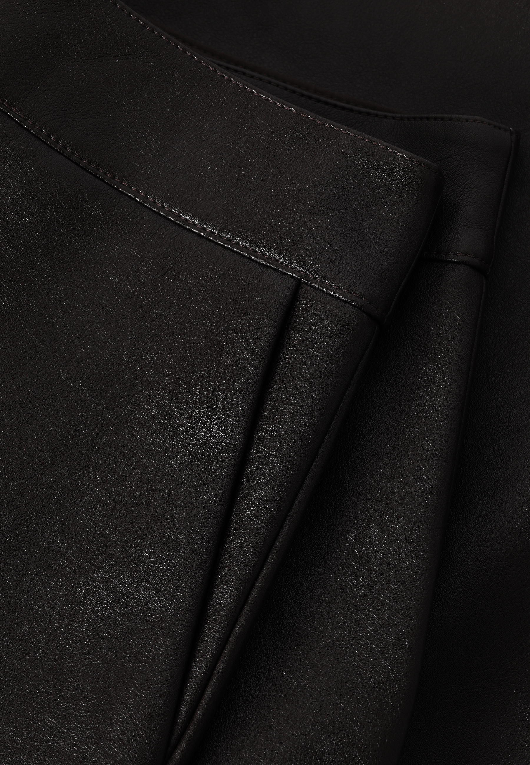 SPÓDNICA MIDI Z IMITACJI SKÓRY - SANO BRĄZOWY 2