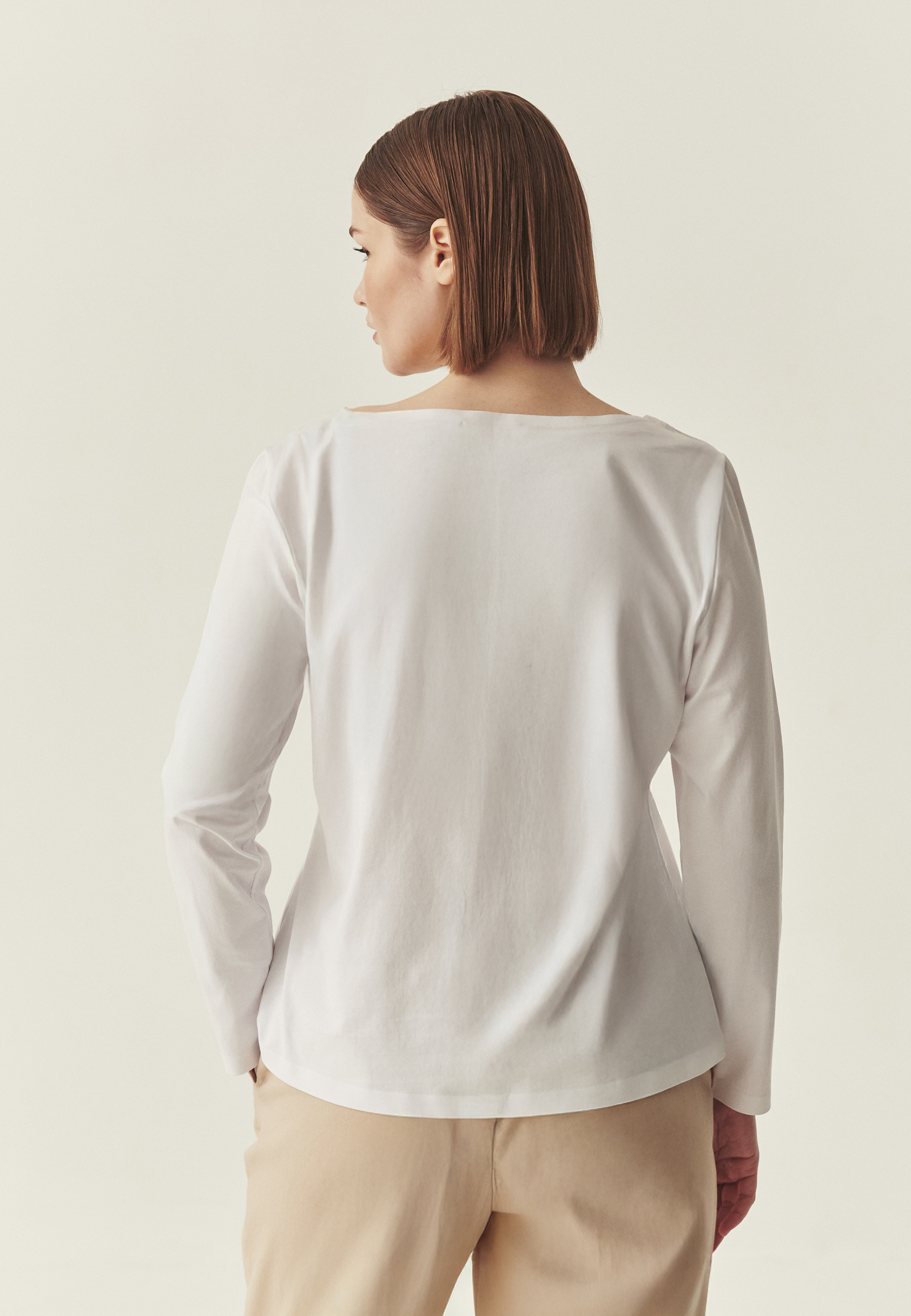 DOPASOWANA BLUZKA Z BAWEŁNĄ - MIKAJANKA BIAŁY 2