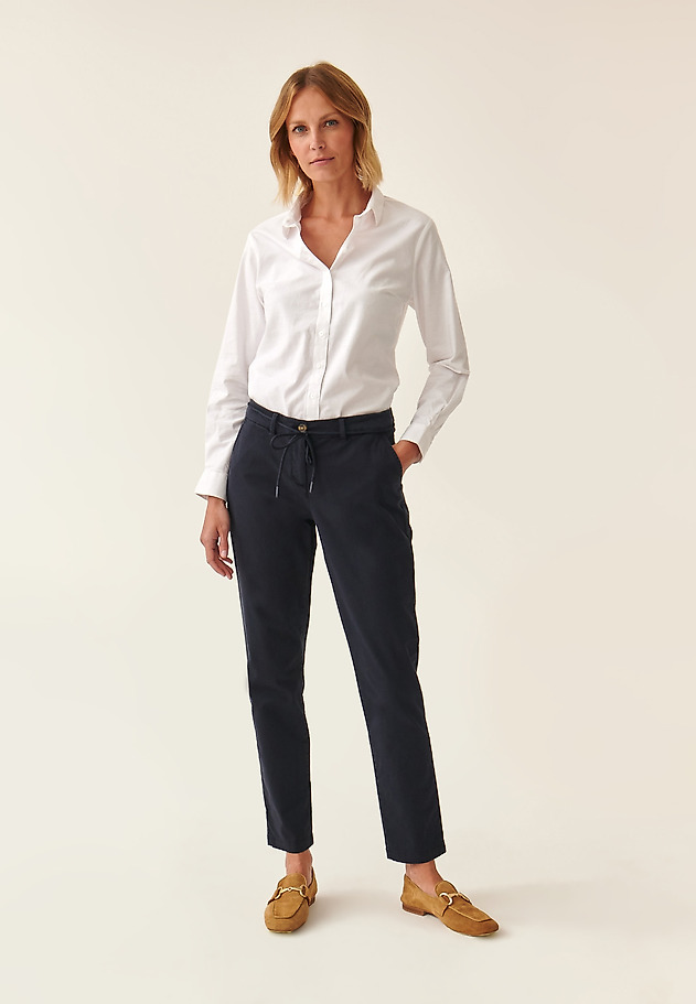 DÁMSKE NOHAVICE CHINO HINO DÁMSKE NOHAVICE CHINO HINO NÁMORNÍCKA MODRÁ 1