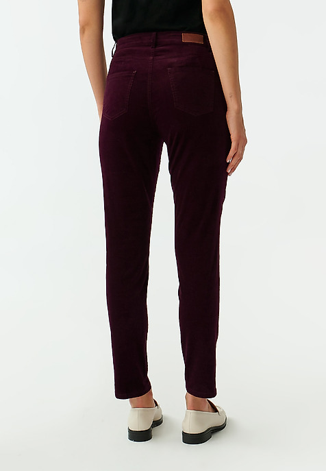 PANTALONI DE DAMĂ DIN CATIFEA ZORIA ROȘU 2