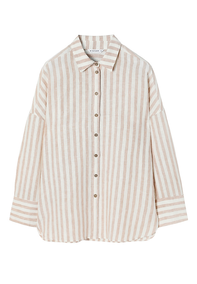 LADIES’ LINEN STRIPED BLOUSE - ANDRAGIA LADIES’ LINEN STRIPED BLOUSE - ANDRAGIA MULTIKOLOR 7
