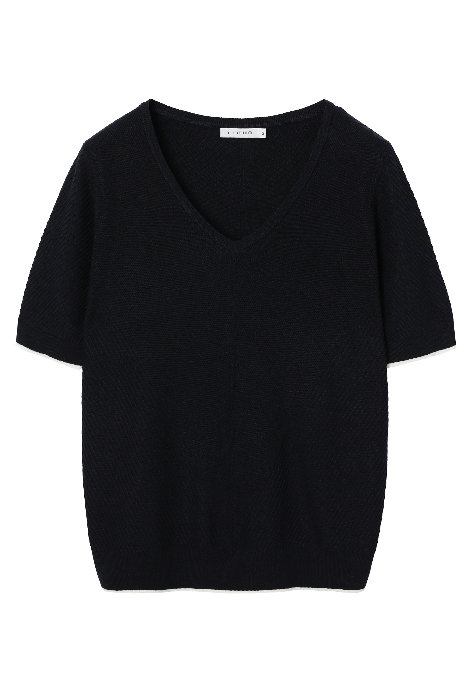 KNITTED BLOUSE WITH LENZING™ ECOVERO™ VISCOSE - MUGI NAVY BLUE 2
