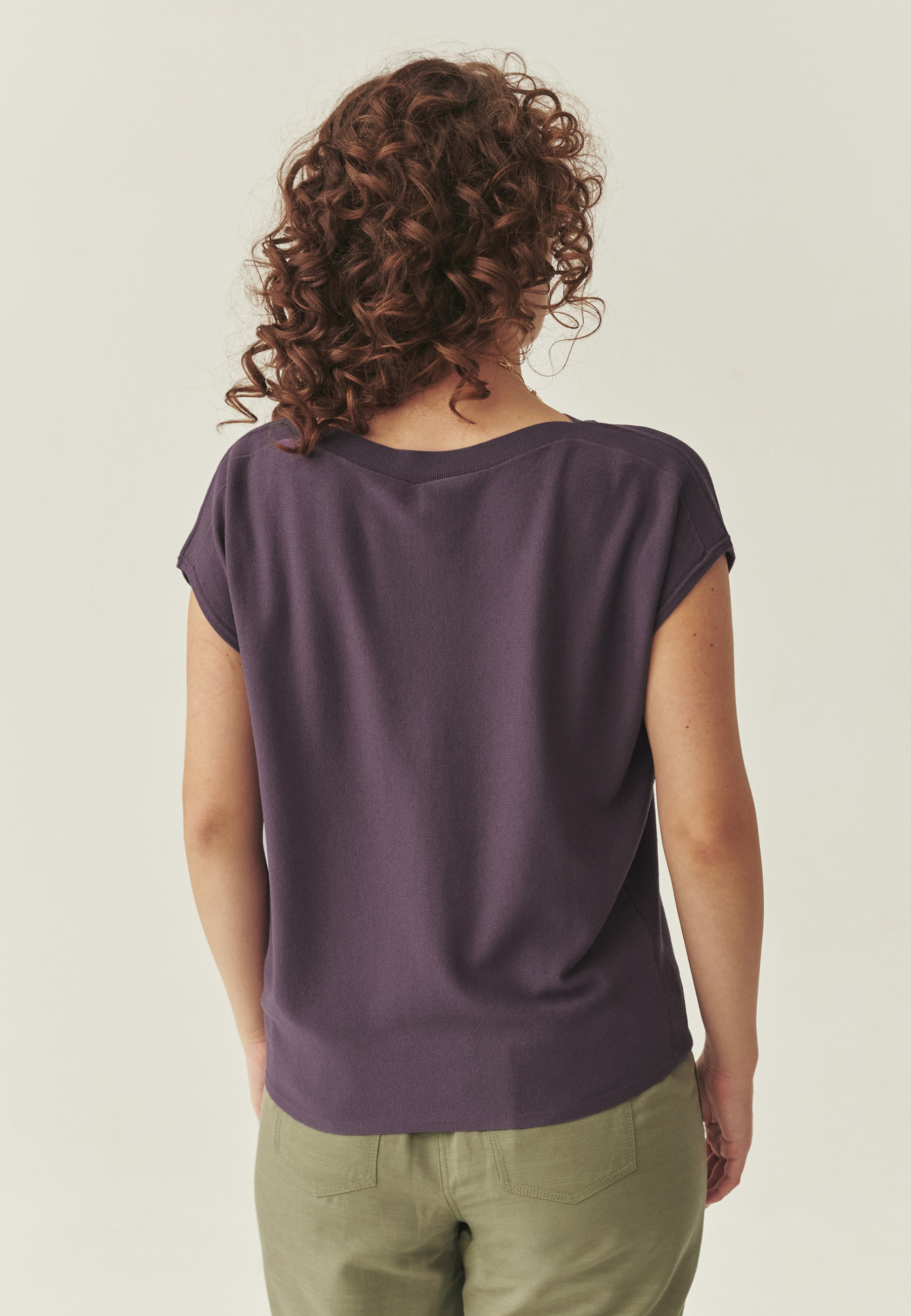 DZIANINOWA BLUZKA Z WISKOZĄ LENZING™ ECOVERO™ - IVENI FIOLETOWY 2