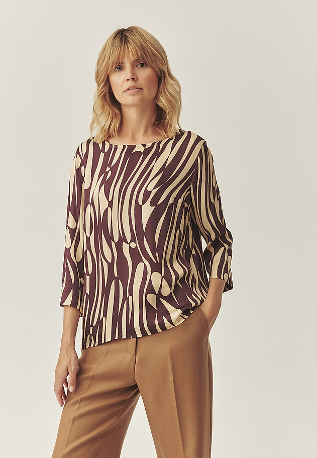 PATTERNED VISCOSE BLOUSE - AFELIAMI PATTERNED VISCOSE BLOUSE - AFELIAMI RED 1