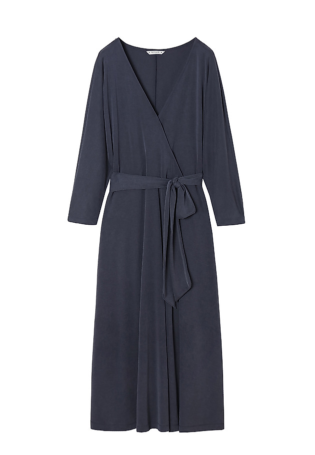 KNITTED WRAP DRESS APARTI KNITTED WRAP DRESS APARTI NAVY BLUE 6