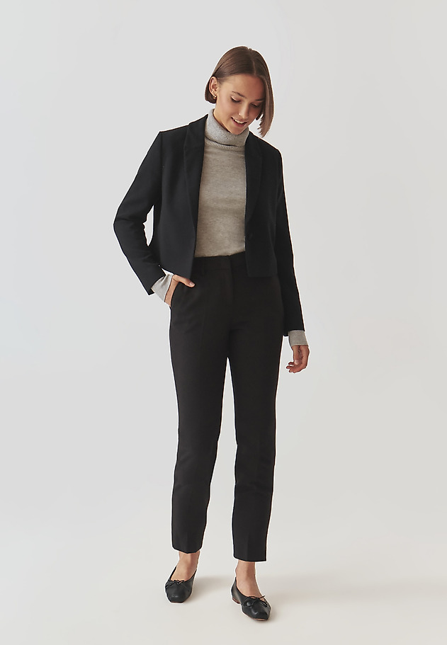 LADIES' FABRIC PANTS WITH A CLASSIC CUT - KOLIANA LADIES' FABRIC PANTS WITH A CLASSIC CUT - KOLIANA BLACK 1