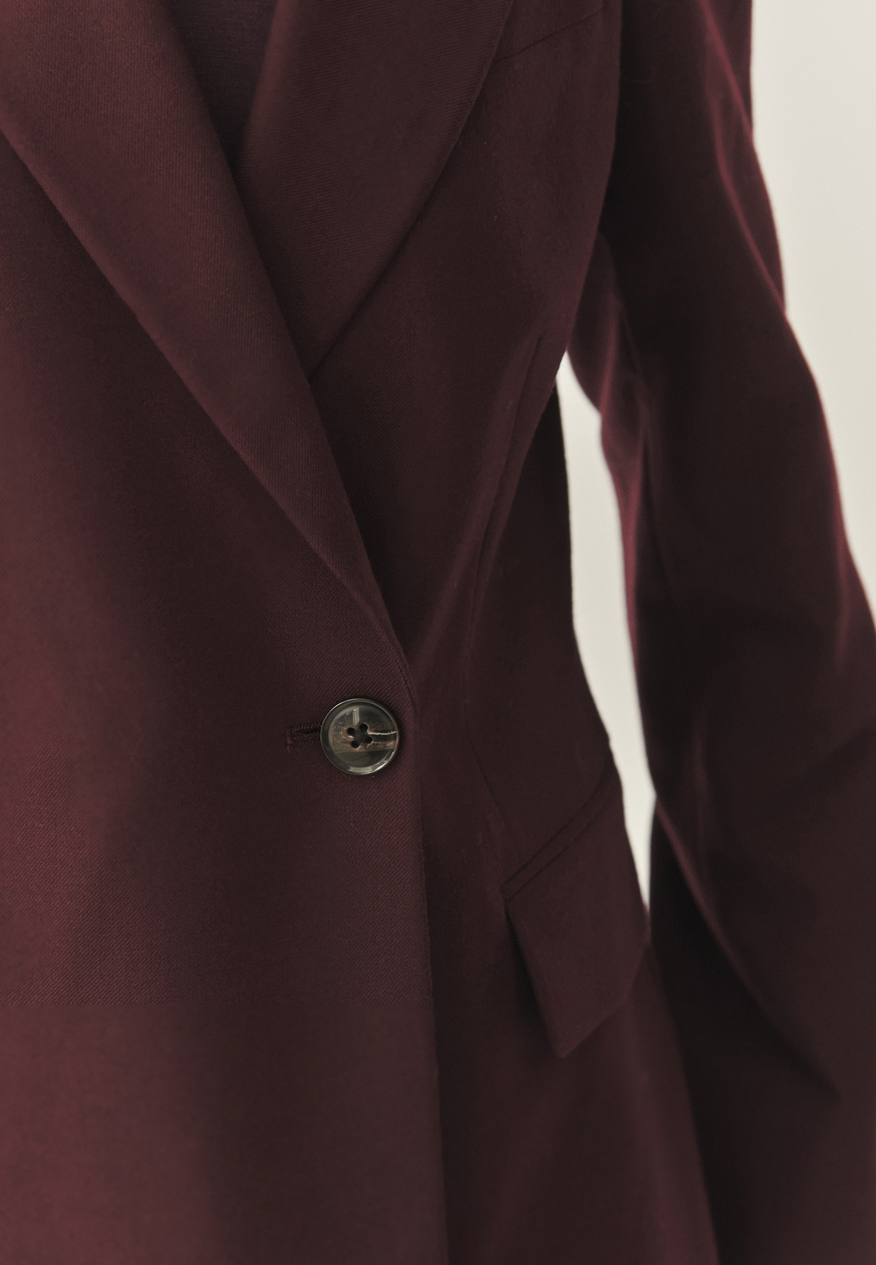 BORDOWY ŻAKIET Z WEŁNĄ - SOHO CZERWONY 2