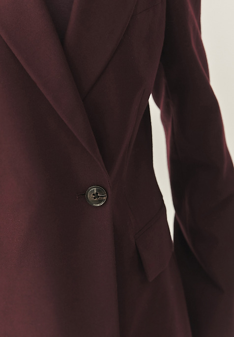 BORDOWY ŻAKIET Z WEŁNĄ - SOHO CZERWONY 2