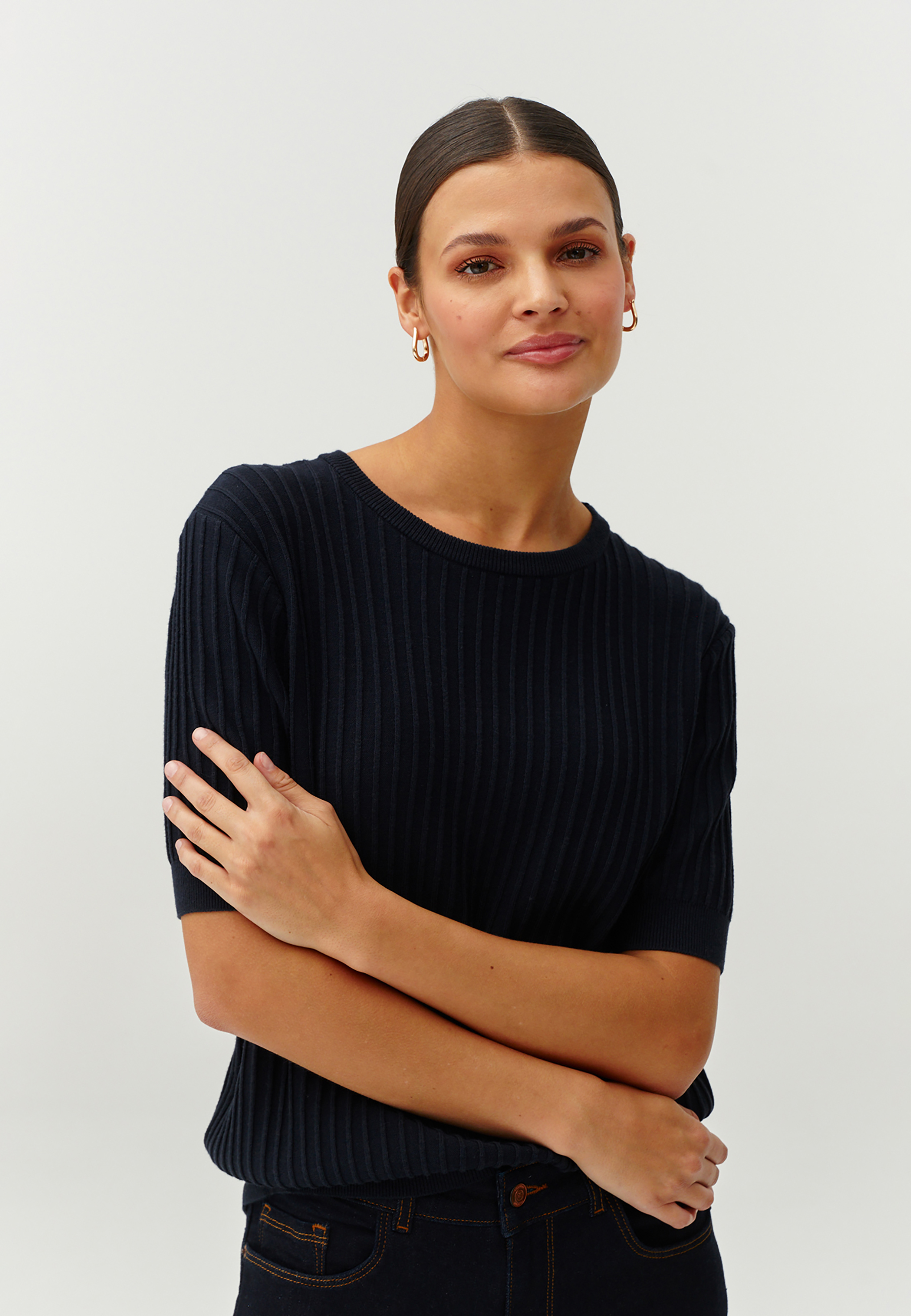 LADIES’ SHORT-SLEEVED SWEATER  - BAZO