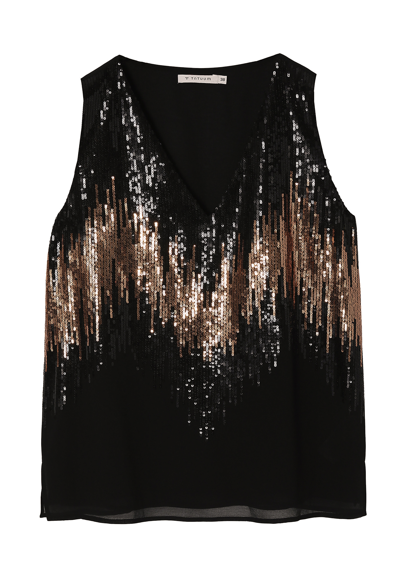 LADIES’ SLEEVELESS SEQUINED BLOUSE SERKO LADIES’ SLEEVELESS SEQUINED BLOUSE SERKO BLACK 92542