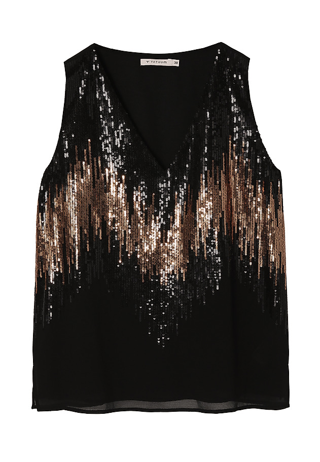 LADIES’ SLEEVELESS SEQUINED BLOUSE SERKO LADIES’ SLEEVELESS SEQUINED BLOUSE SERKO BLACK 7