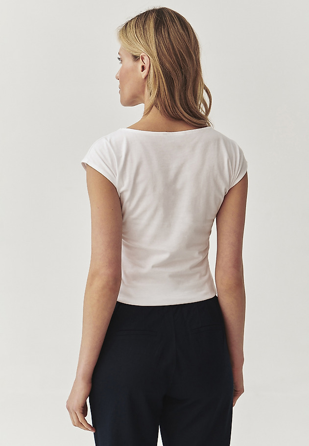 LADIES’ COTTON T-SHIRT IN MARINE PRINT - AMANDA 4 LADIES’ COTTON T-SHIRT IN MARINE PRINT - AMANDA 4 WHITE 2