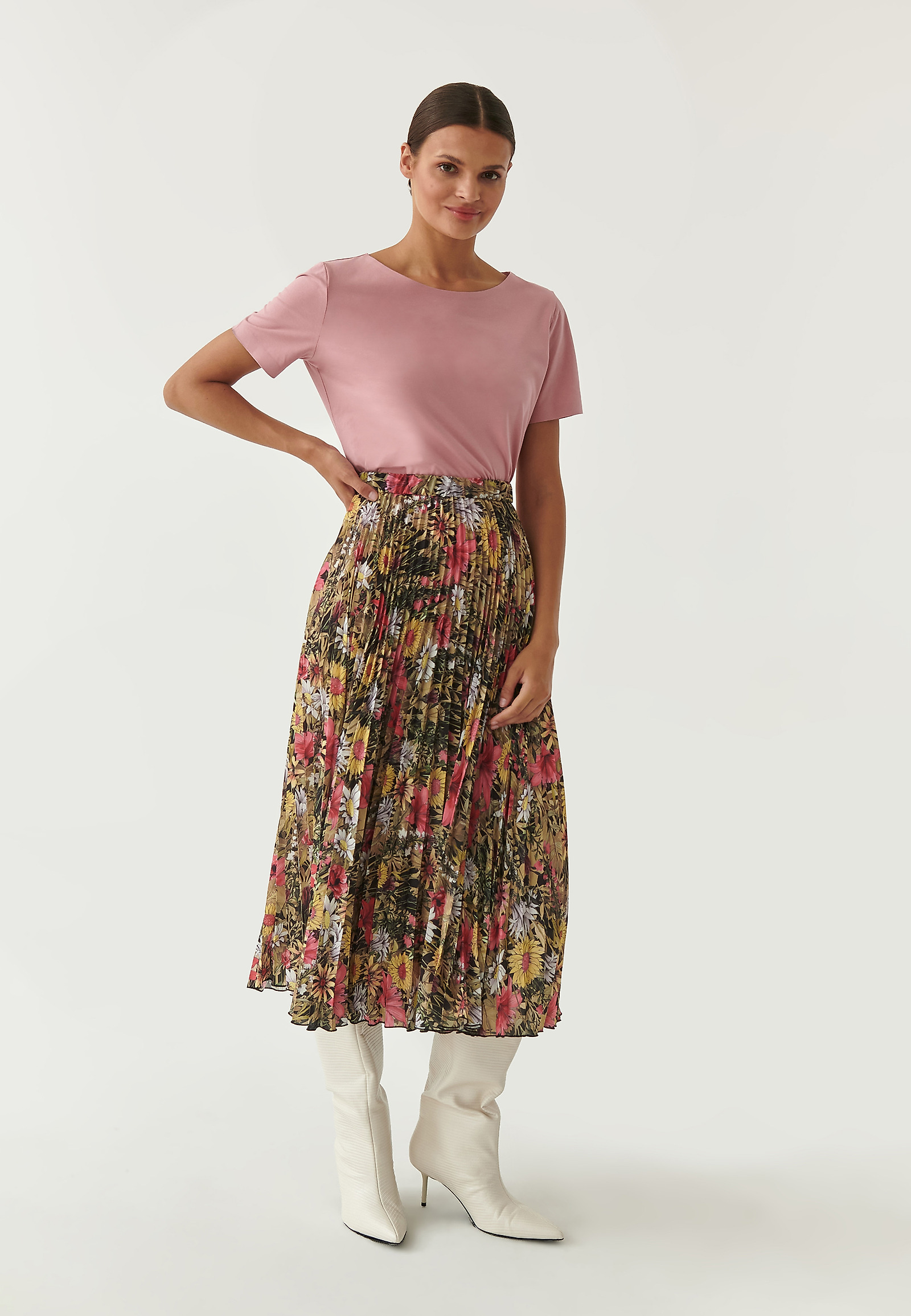 LADIES' SIMPLE SHORT SLEEVE BLOUSE MIKAJA LADIES' SIMPLE SHORT SLEEVE BLOUSE MIKAJA PINK 80983