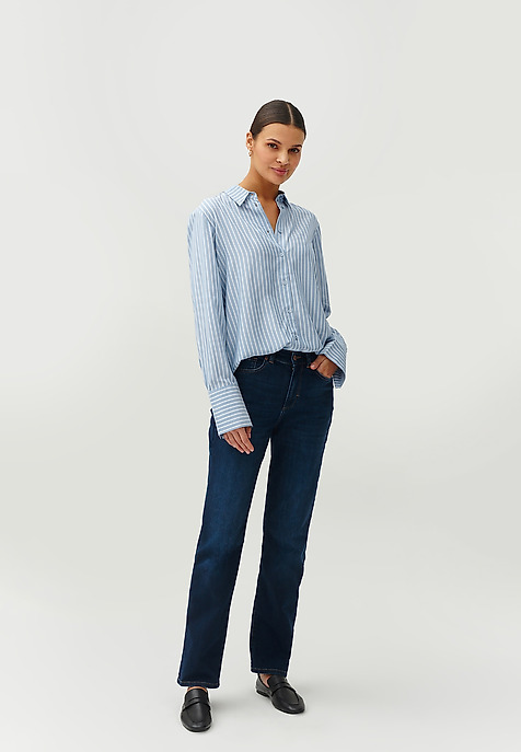 LADIES’ STRIPED TUNIC SHIRT - MALIBU 1 BLUE 2