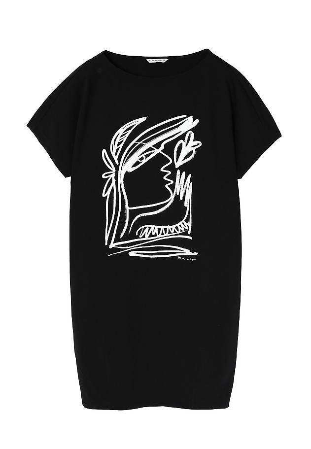 LADIES’ DRESS WITH LINEAR PRINT - KLARA LADIES’ DRESS WITH LINEAR PRINT - KLARA CZARNY 5