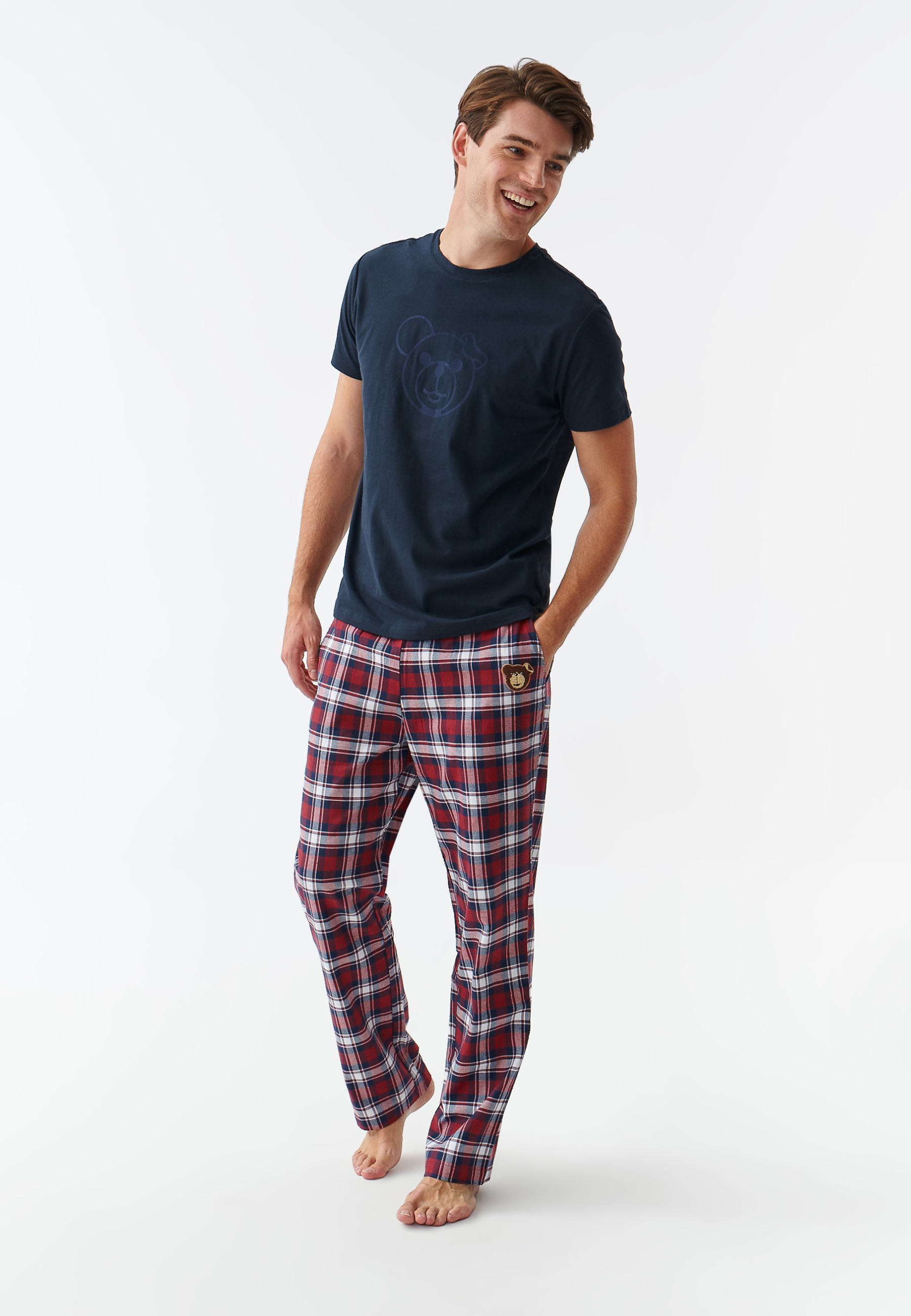 PÁNSKE LÁTKOVO-PLETENÉ PYŽAMO S MOTÍVOM MACKA UŠKA PAUL VIACFAREBNÝ 2