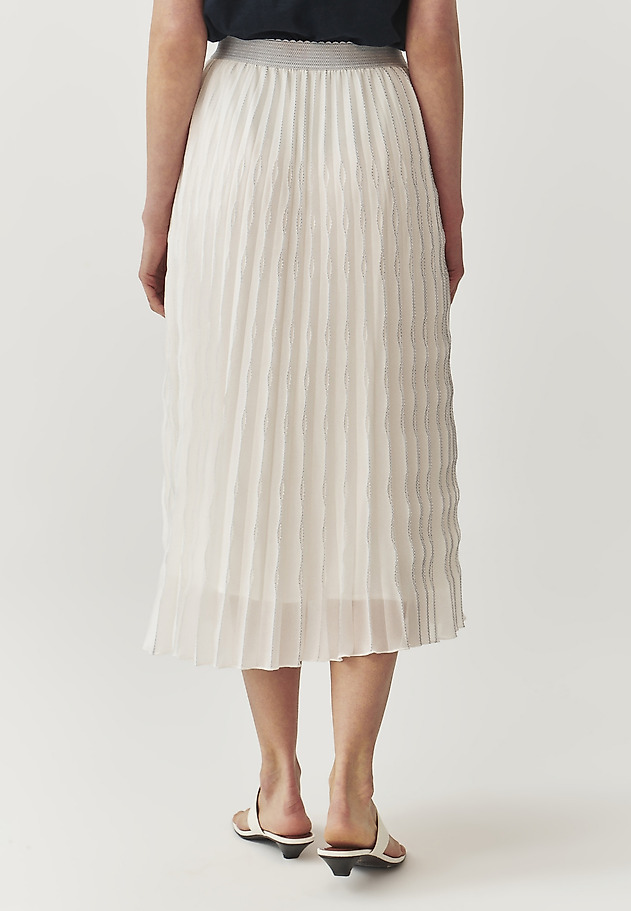 FUSTĂ MIDI, PLISATĂ, DIN SATIN, TIP „SOLEIL” - LOKO FUSTĂ MIDI, PLISATĂ, DIN SATIN, TIP „SOLEIL” - LOKO ALB 3