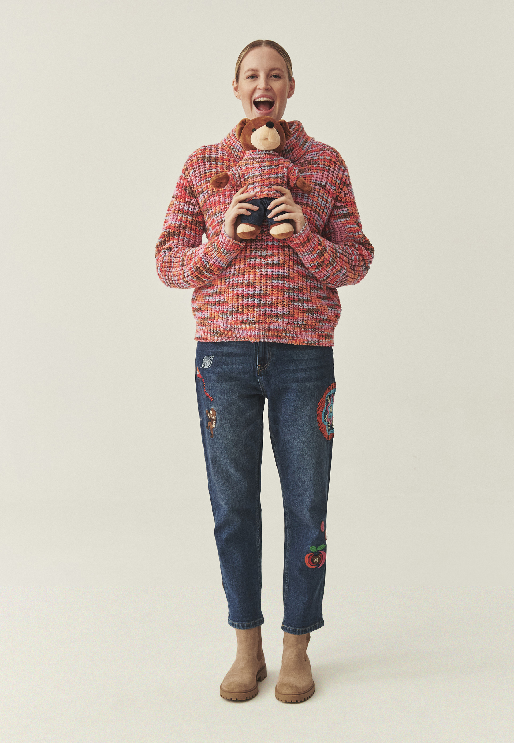 WIELOBARWNY SWETER Z GOLFEM - MELANIE MULTIKOLOR 2